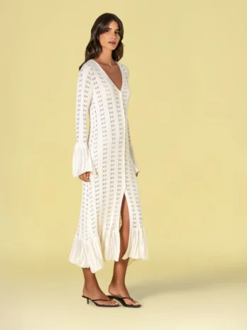 Casaco / Vestido Comprido Perfurado