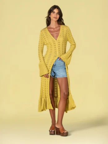 Casaco / Vestido Comprido Perfurado