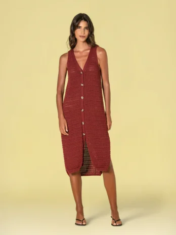 Colete / Vestido Perfurado C/ Botões