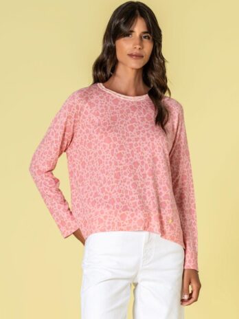 Camisola Decote Redondo Animal Print