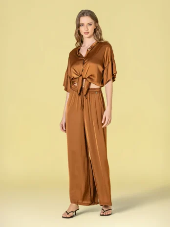 Blusa C/ Botões / Laçada Acetinada
