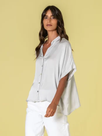 Blusa C/ Manga Curta Acetinada