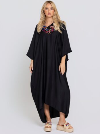 Kaftan Cetim Decote V