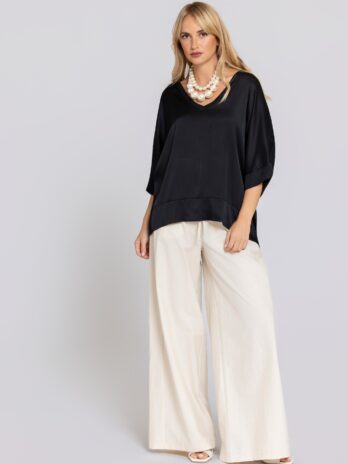 Blusa Oversize Cetim Manga Kimono