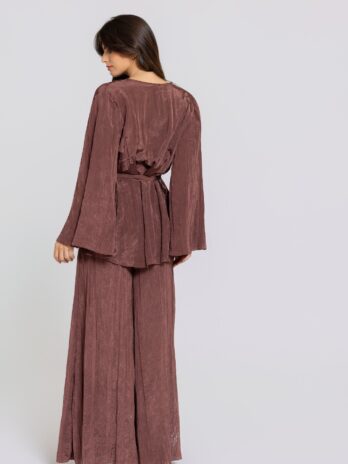 Casaco Cetim Enrugado C/ Cinto