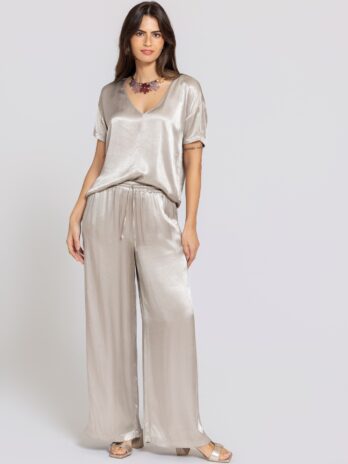 Blusa Cetim Decote V