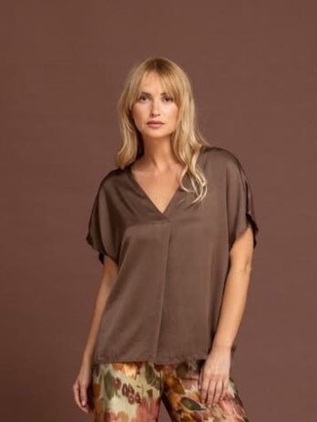 Blusa Cetim Decote V Trespassado