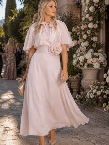 Vestido Liocel C/ Laçada / Pregadeira Flor