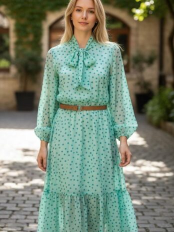 Vestido Bolinhas C/ Laçada