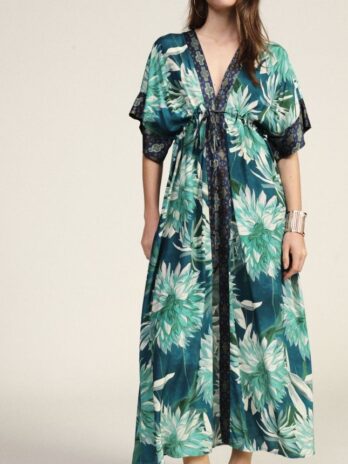 Vestido Estampado Manga Kimono