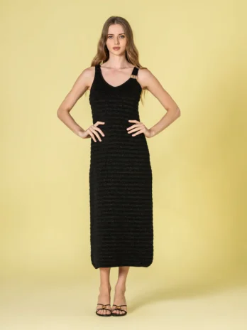Vestido Lurex Detalhe Fivela