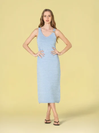 Vestido Lurex Detalhe Fivela