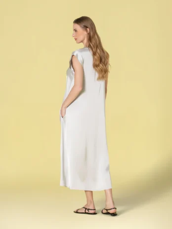 Vestido Decote V Acetinado