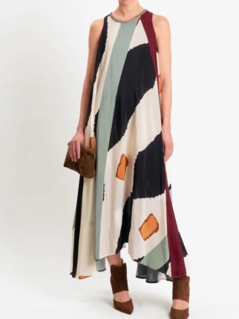 Vestido Multicolor Missangas Decote