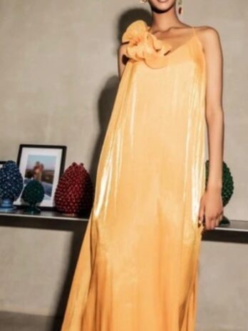 Vestido Alça Fina C/ Folho Alça