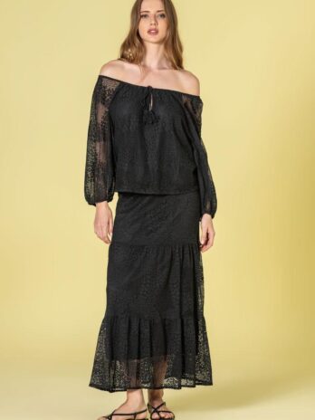 Saia Perfurada Elástico Cintura