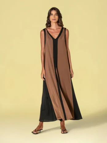 Vestido Dupla Cor Licra Fria