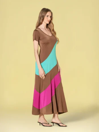 Vestido Licra Fria Tripla Cor