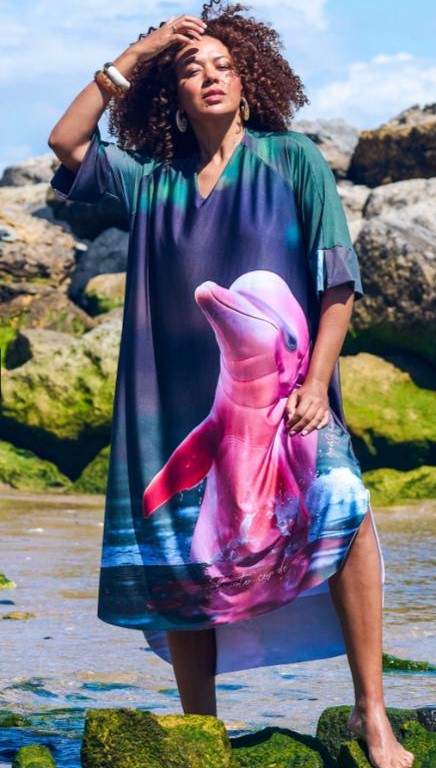 Vestido Kaftan Licra Premium Corte Manga