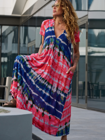 Vestido Licra Fria Manga Leque