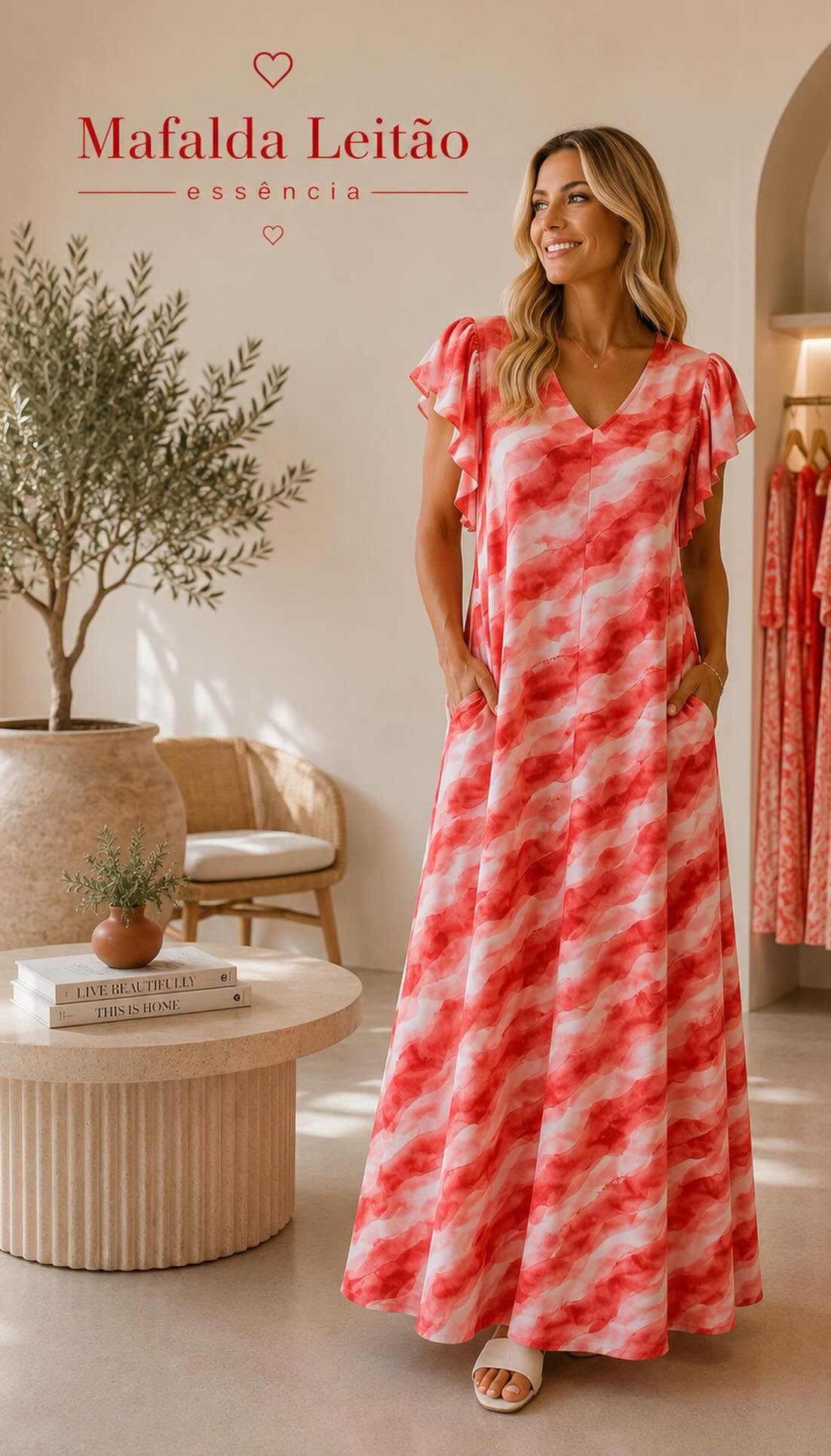 Vestido Licra Fria Folho Manga