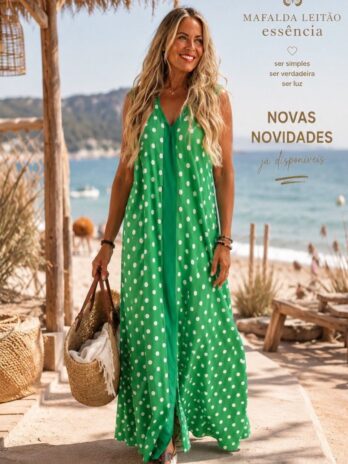 Vestido Bolas Licra Fria Manga Cava