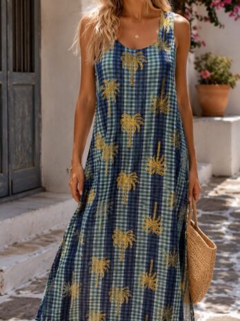 Vestido Licra Fria Xadrez / Palmeiras