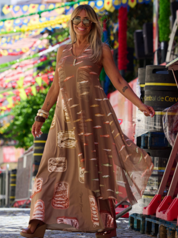 Vestido Licra Premium C/ Tule Sardinhas