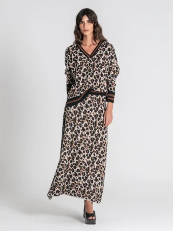 Saia Comprida Animal Print
