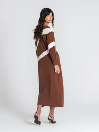Vestido Comprido Jacquard C/ Abertura