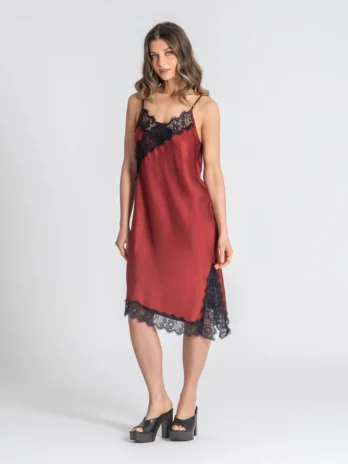 Vestido Acetinado C/ Renda