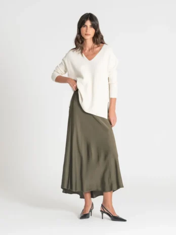 Saia Acetinada Comprida