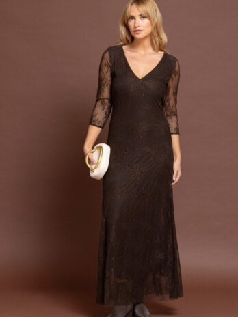 Vestido Renda Comprido Forrado