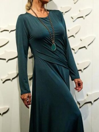 Vestido Licra Fria Drapeado Lateral