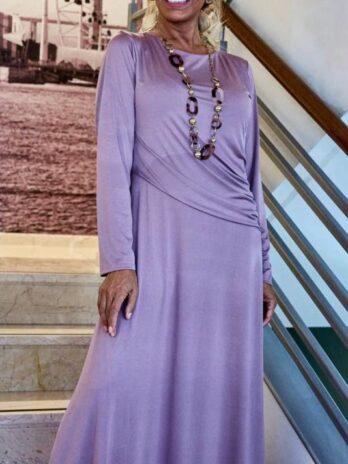 Vestido Licra Fria Drapeado Lateral