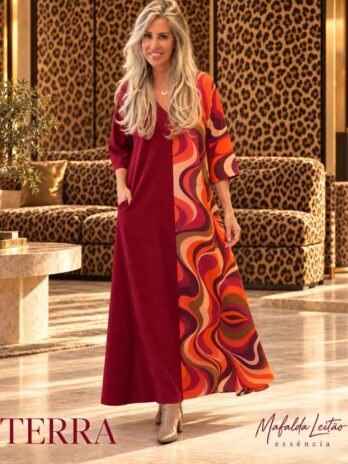 Vestido Licra Fria Contrastes