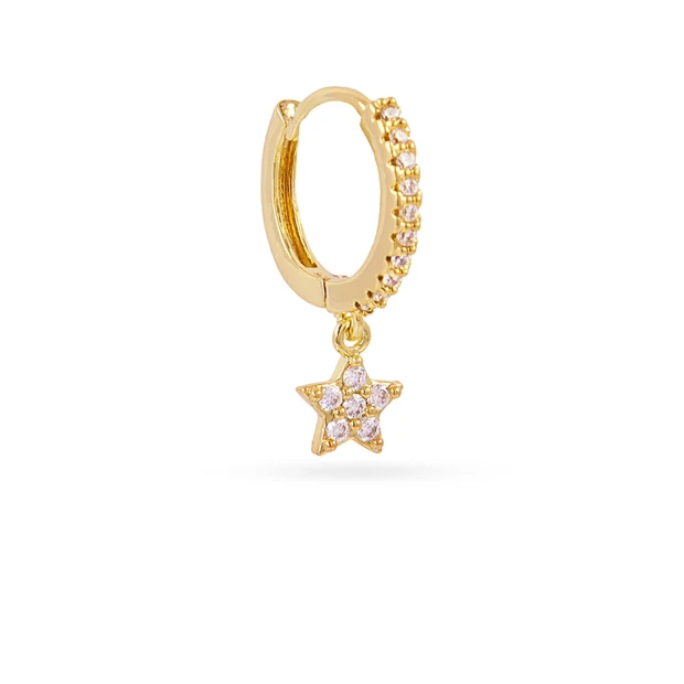 Piercing Argola Formato Estrela C/ Pingente Zircônia Cúbica - Image 3